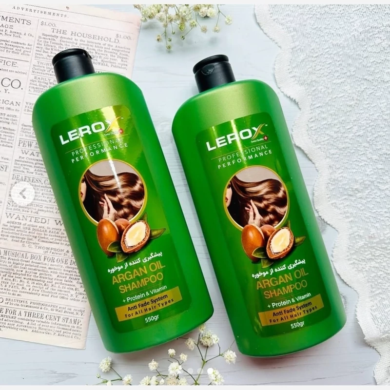 شامپو پروتئینه موی سر روغن آرگان لروکس حجم 550 میلی لیتر 3 شامپو پروتئینه موی سر روغن آرگان لروکس